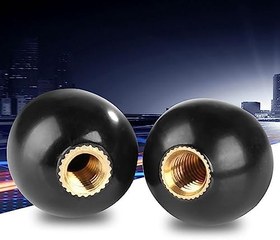 Resim 5pcs Yuvarlak Bakalite Top Lever Knob Dişli Vardiya Takımı Takımı Yedek Bakır Ekleme Siyah Renkli, Tüm Hentbol Makineleri Için Evrensel Aksesuarlar 