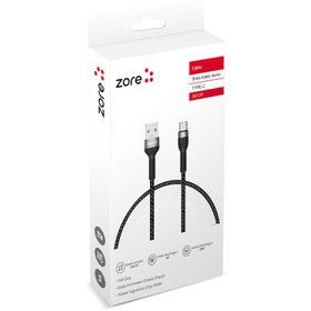 Resim Zore Shira Serisi Type-C Usb Kablo 30 Cm-Siyah 