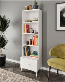 Resim Kznhome Akasya Çekmeceli Kitaplık Beyaz - Tamamı 1. Kalite Mdf 