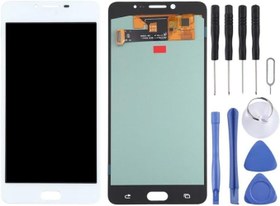Resim Samsung C9 Pro Uyumlu Lcd Ekran Dokunmatik Tam Boyutlu Oled Beyaz 