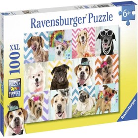 Resim Ravensburger 100 Parça Puzzle Kostümlü Köpekler 108701 