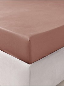 Resim Geniş Yataklara Uygun Saten Çarşaf Kaygan Dokulu, Modern Şıklık Kiremit 