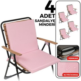 Resim Xpermate 4'lü Arkalıklı Sandalye Minderi Fermuarlı 40x40 Pembe 