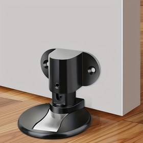 Resim 1 adet Paslanmaz Çelik Manyetik Kapı Durdurucu - Matkap Gerektirmeyen, Güçlü Manyetik Tutuş, Banyo ve Ofis Mobilyaları için Anti-Çarpışma Görünmez Tasarım, Kapı Altı Montaj, Metal Yapı, Güvenli Kapı Tutucu|Modern Kapı Durdurucu|Metalik Bitiş, Kapı Durdurucu Duvar Montajı 