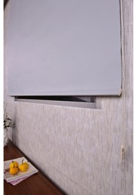 Resim Beyaz Karartma Düz Etek Dilimsiz P 1090 Blackout Zebra Stor Güneşlik Perde 80 X 220 