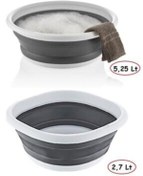 Resim 2'li Set Katlanır Badya Leğen Akordiyon Katlanabilir Badya 5,25 Lt & 2,7 Lt 