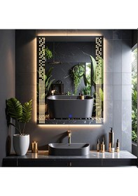 Resim Velano Günışığı Lazer Kumlamalı Lavabo & Banyo Aynası Dokunmatik Sensörlü 65 X 90 Cm 