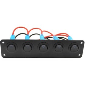 Resim Suntek Rv Tekne Için 12-24v 5 Çete Yuvarlak Dash Rocker Geçiş 
