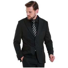 Resim Hatemoğlu Siyah Muscle Fit Desenli Sivri Yaka Damatlık 33122125t006 991 Siyah 