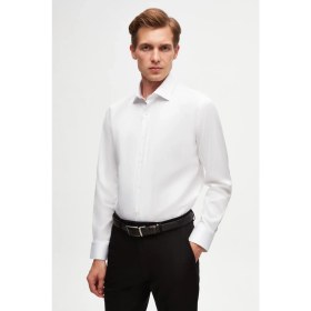 Resim D'S Damat Ds Damat Slim Fit Beyaz Düz Gömlek 4HE02DY05006M 