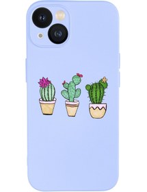 Resim mooodcase Iphone 13 Uyumlu Üçlü Kaktüs Desenli Kamera Lens Korumalı Darbe Emici Silikonlu Lansman Kılıf 