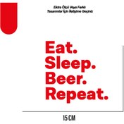 Resim ARONA Eat Sleep Beer Repeat Sticker 