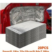 Resim Wangxi Araba Motor Kapakları İçin 20 Adet 25x18cm Ses Yalıtım Matı Alüminyum Folyo Yapışkanlı 5mm 