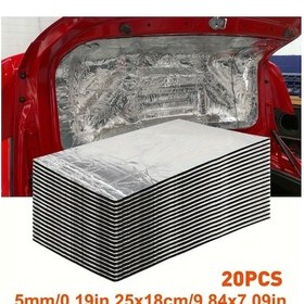 Resim Wangxi Araba Motor Kapakları İçin 20 Adet 25x18cm Ses Yalıtım Matı Alüminyum Folyo Yapışkanlı 5mm 