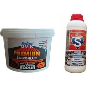 Resim Uv-K Premium Silikonlu Su İzolasyon Boyası 1 Kg ve Silikokap Şeff 
