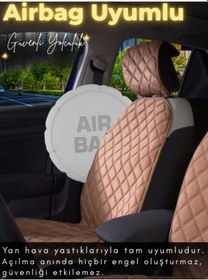 Resim Seat Leon Uyumlu 2'li Süet Oto Koltuk Minderi Terletmez Kolay Montaj Oto Aksesuar A1 