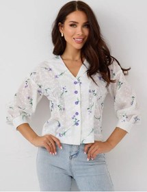 Resim Inme Şık Büyük Beden Bluz Dikimi 164004095 Beyaz 