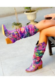 Resim irmona Terry Renkli Yılan Derisi Körüklü Dallas Çizme 