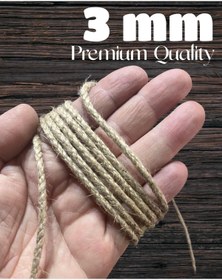 Resim izmir Bitpazarı 3 Mm 10 Metre Jüt Halat Ip Dekoratif Hasır Ip Kendir 