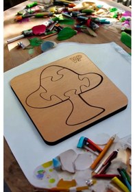 Resim Plywood Ahşap Boyanabilir Çocuklar Puzzle 4mm Mantar Boya Setli 