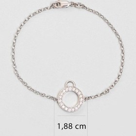 Resim Minimal Halka 18 Ayar Beyaz Altın Kaplama 19 Cm Gümüş Bileklik Rodyum 