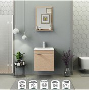 Resim BIANI Fix Arya 55 cm Banyo Dolabı Renk Aybe Bej 