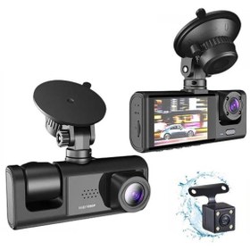 Resim 3 Adet Ön Arka İç Geniş Açılı Sürüş Kaydedici 2 İnç Ekranlı 