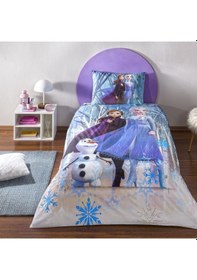 Resim Taç Lisanslı Disney Frozen Winter Tek Kişilik Pamuk Nevresim Takımı 000000001000050245 Çok Renkli 