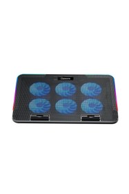 Resim Delixa M60 Laptop Soğutucu, Notebook Stand,10 RGB ışık kontrolü, 15.6-17 inch, Hız kontrolü, 6 Büyük fan,Te 
