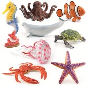 Resim Gerçekçi Okyanus Hayvan Model Oyuncakları - Beyaz Balina, Ahtapot, Yıldız Balığı, Sarmalı Balık ve Daha Fazlası - Dayanıklı PVC Su Altı Canlı Figürleri Deniz Hayatı Eğitimi, Oyun ve Toplama, Deniz Hayatı Oyuncakları, Eğlenceli Tasarım, Detaylı El Sanatları 