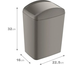 Resim Pratik Döner Kapaklı 10 L Çöp Kutusu, Hijyenik ve Şık Tasarım 