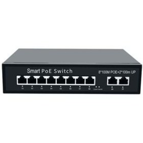 Resim Ods Ods-8P2U 8 Port 10/100 Yönetilemez 2 Port 10/100 Uplink 8 Adet Poe 120W 250 Metre Poe Gönderimi Switch 