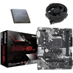 Resim ASROCK B450m-hdv R4.0 Ddr4 Sata3 M2 Pcıe Nvme Hdmı Dvı Pcıe 16x V3.0 Am4 Matx Amd Ryzen 7 5700x 