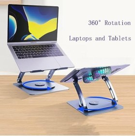 Resim STOREMAX Metal Laptop Standı 360 Derece Dönebilir Rgb Çift Fanlı Premium Serisi Notebook Tutucu Alüminyum Yük 