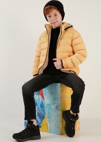 Resim Lela Peluş Astarlı Kapüşonlu Slim Fit Şişme Mont Unisex Çocuk Mont 5764516 