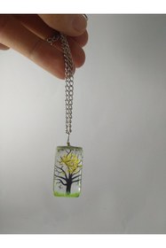 Resim BalıkHediyelik Yaşayan Canlı Kolye/ağaç Desenli Kurutulmuş Gelin Çiçeği-sari Modeli 