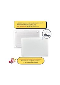 Resim Macbook Pro 16 Bar Uyumlu Sert Kapak Hardcase Mat Yüzey İnce Hafif Darbe Çizilme Koruma A2141 Şeffaf 