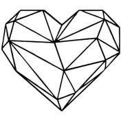 Resim Geometrik Kalp Sticker Duvar Dekor Sticker 40 X 36 Cm 