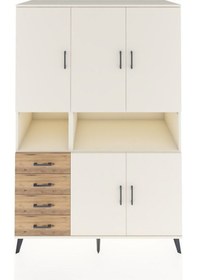 Resim Kronos Dolap 7 Raflı 4 Çekmeceli 5 Kapaklı 132x59x195 Aytaşı-aytaşı/çam Aytası/atlas Çam 