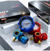 Resim Pazly 2025 Yeni Otomotiv Klima Basınç Ölçer, Mağara Mavisi, Düşük Basınç Hassas Ölçüm, Kolay Kullanım, R410a R22 R134a R404a Uyumlu 