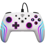 Resim Gaojunshop01 Beyaz Oyun Kumandası: Nefes Efekti Işıklı, Titreşimli, Xbox 360/pc/ps4/ps3/switch Uyumlu 