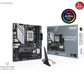 Resim Asus Prime B650M-A WIFI II RGB M.2 DDR5 AM5 Anakart 