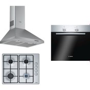 Resim Eco 3lü Ankastre Set (Bosch HBF 010BR1 T Fırın Bosch PBP6C5B80L Inox Ocak Bosch DWP64CC50T 60cm Davlumbaz) 