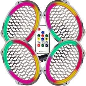 Resim Poke Krom Pixel Ledli Oval Hoparlör Kapak 4 Adet Animasyonlu Poke 