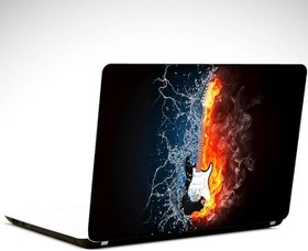 Resim Gitar Ateş ve Su Laptop Sticker 10 İnch (25X19CM) 
