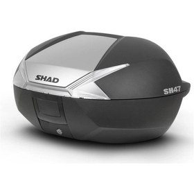 Resim Motosiklet Kurye Arka Top Case Çanta Titanyum Kilitli Shad Motor Çantası Bagaj Hacim 47 Lt Renkli 