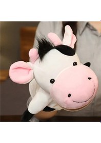 Resim İnek El Kuklası Çalışan Ağızlı Çocuk Peluş El Kuklaları Bayaz 