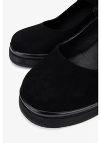 Resim Valmenti Kadın Hakiki Deri Siyah Süet Topuklu Ayakkabı 1120 840 Bn Ayk Sk25-26 Sıyah Suet SIYAH SUET 