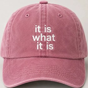 Resim "ıt Is What It Is" Minimal Nakışlı Vintage Yıkamalı Beyzbol Şapkası 