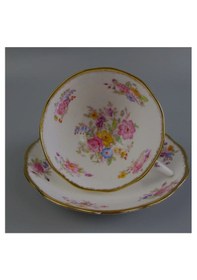 Resim Vintage Royal Albert "georgina"1930'lardan Çay Takımı 14 Parça Pembe 